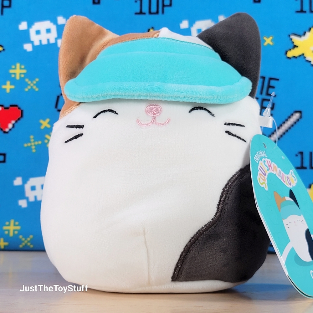 Squishmallow Cam the Cat 5" w/ Sun Visor UltraSoft Stuffed Animal Toy Plush NWT
